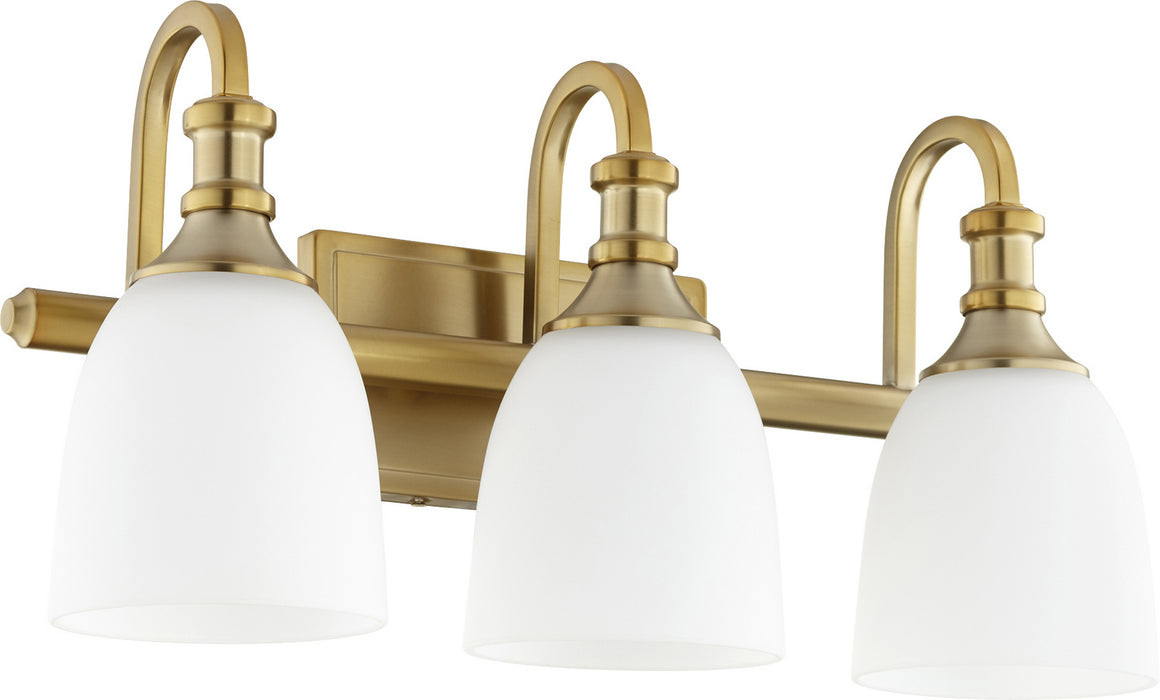 Quorum 5011-3-80 Three Light Vanity, Aged Brass