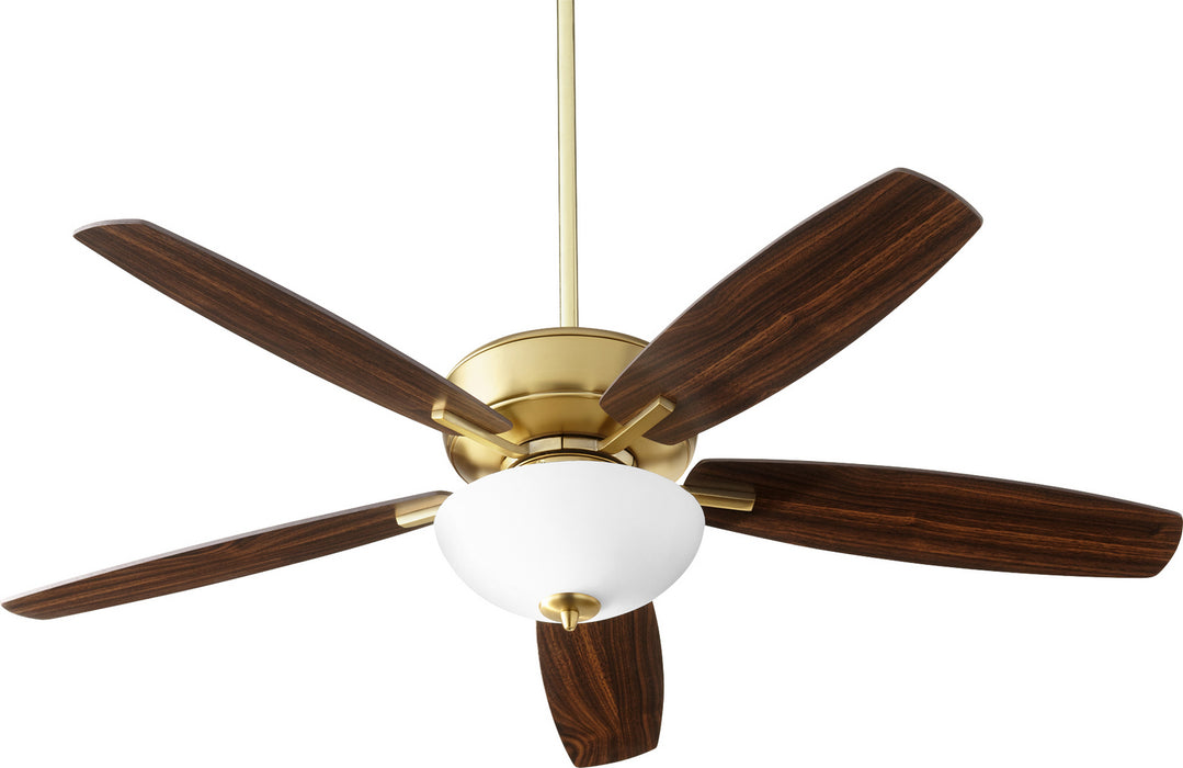 Quorum 70525-80 52" Ceiling Fan, Aged Brass