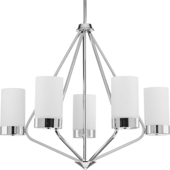 Progress Lighting P400022-015 Five Light Chandelier, Polished Chrome