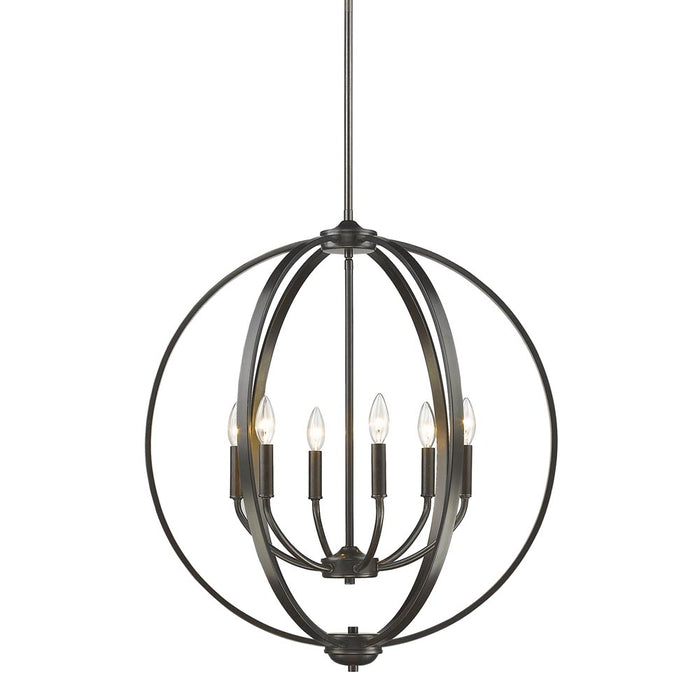 Golden 3167-6 EB Six Light Chandelier, Etruscan Bronze