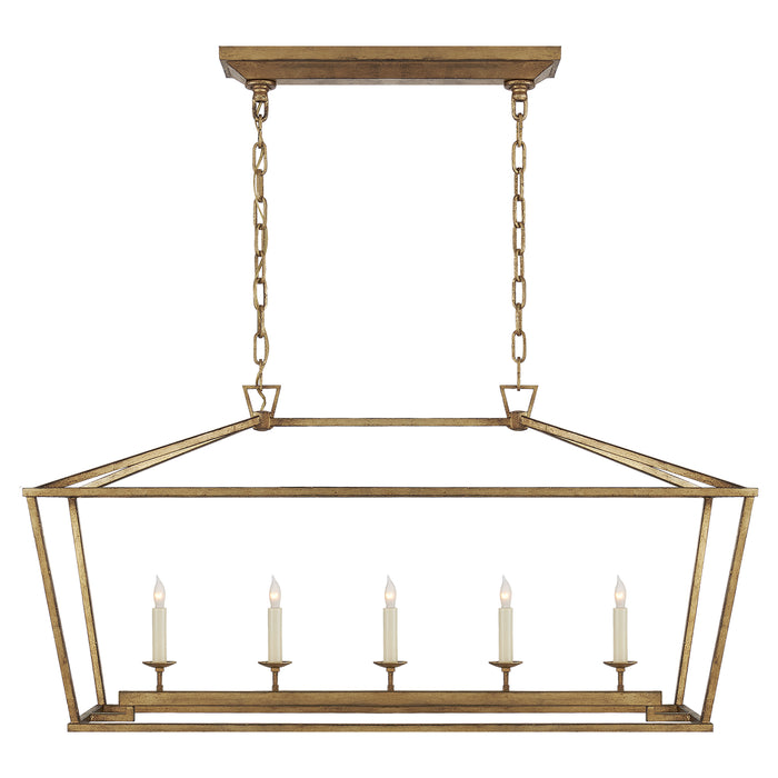 Visual Comfort Signature CHC 2156GI Five Light Linear Pendant, Gilded Iron