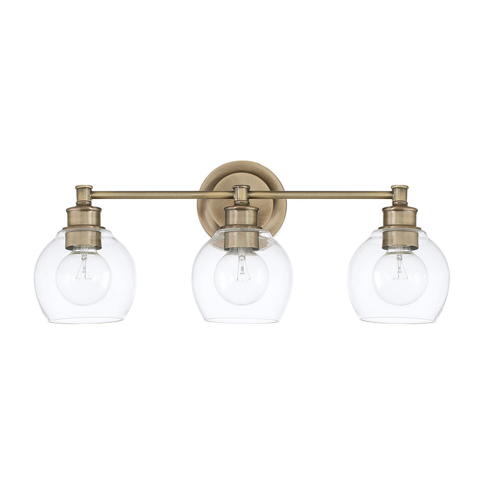 Capital Lighting 121131AD-426 Three Light Vanity, Aged Brass