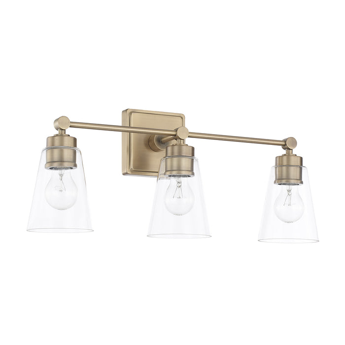 Capital Lighting 121831AD-432 Three Light Vanity, Aged Brass