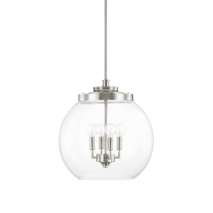 Capital Lighting 321142PN Four Light Pendant, Polished Nickel