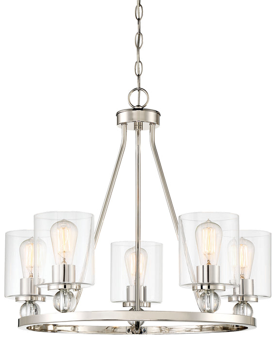 Minka-Lavery 3075-613 Five Light Chandelier, Polished Nickel