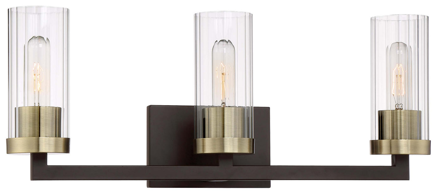 Minka-Lavery 3043-560 Three Light Bath, Aged Kinston Bronze W/Brushed
