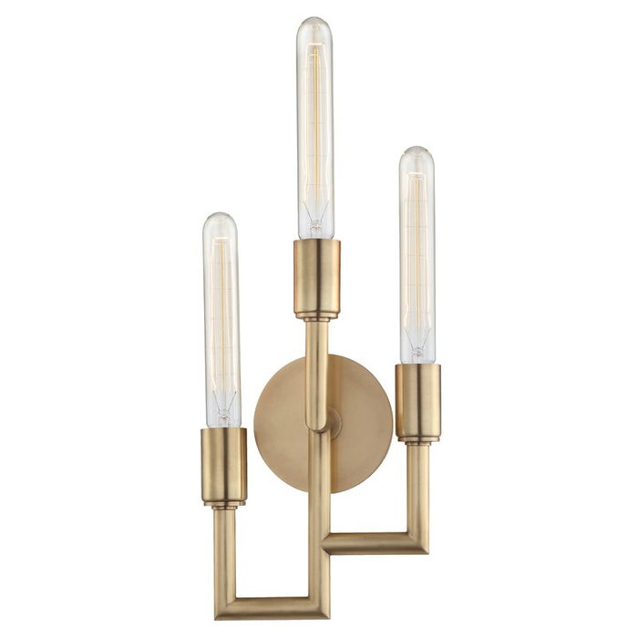 Hudson Valley 8310-AGB Three Light Wall Sconce, Aged Brass