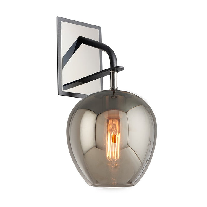 Troy Lighting B4291-TBK/PN One Light Wall Sconce, Textured Black & Polish Nickel