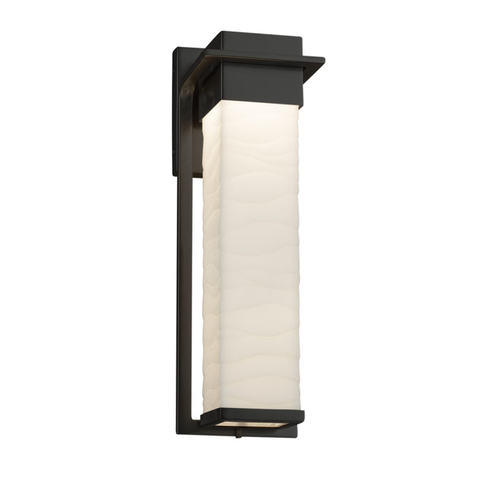 Justice Designs PNA-7544W-WAVE-MBLK LED Outdoor Wall Sconce, Matte Black