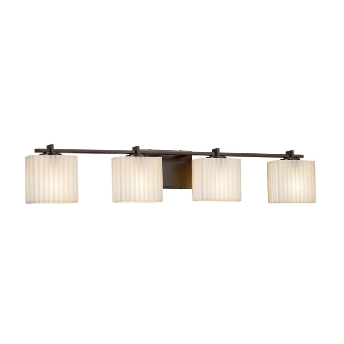 Justice Designs PNA-8444-55-PLET-DBRZ Four Light Bath Bar, Dark Bronze