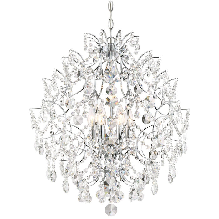 Minka-Lavery 3157-77 Six Light Chandelier, Chrome