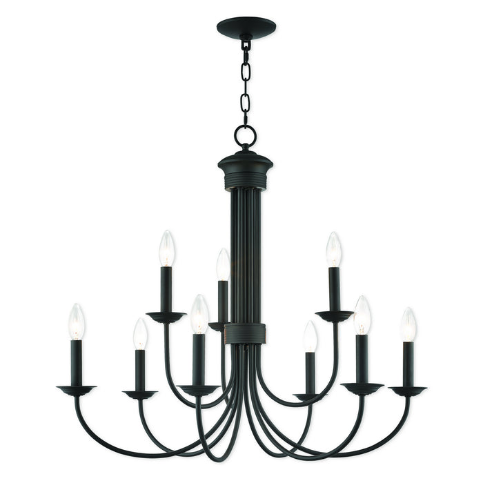 Livex Lighting 42687-07 Nine Light Chandelier, Bronze