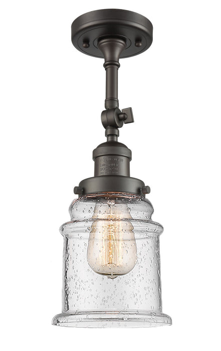 Innovations 201F-OB-G184 One Light Semi-Flush Mount, Oil Rubbed Bronze