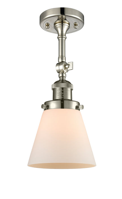 Innovations 201F-PN-G61 One Light Semi-Flush Mount, Polished Nickel