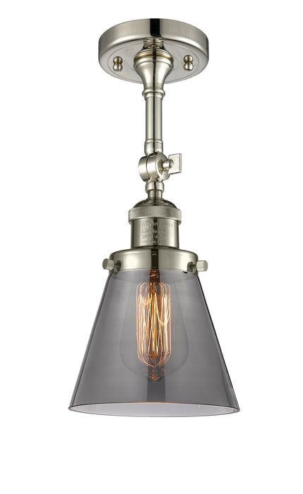 Innovations 201F-PN-G63 One Light Semi-Flush Mount, Polished Nickel