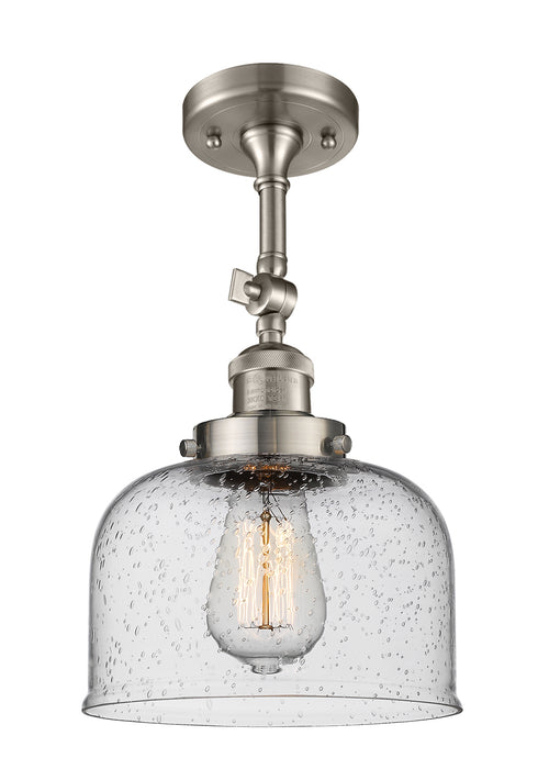 Innovations 201F-SN-G74 One Light Semi-Flush Mount, Brushed Satin Nickel