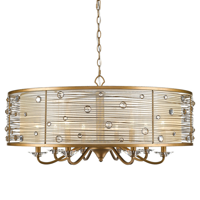 Golden 1993-8 PG Eight Light Chandelier, Peruvian Gold