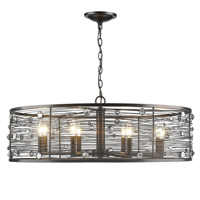 Golden 1998-8 EBB Eight Light Chandelier, Brushed Etruscan Bronze