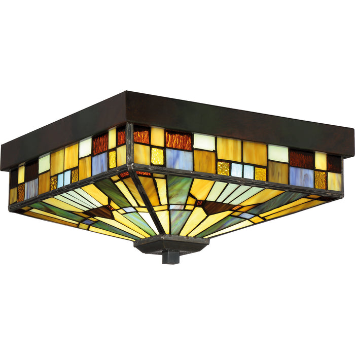Quoizel TFIK1614VA Three Light Flush Mount, Valiant Bronze