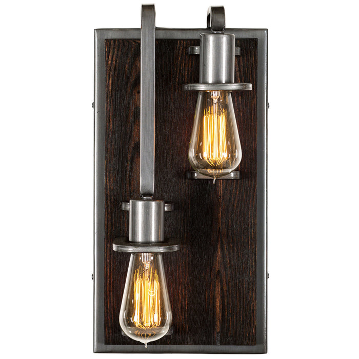 Varaluz 268W02LSL Two Light Wall Sconce, Steel