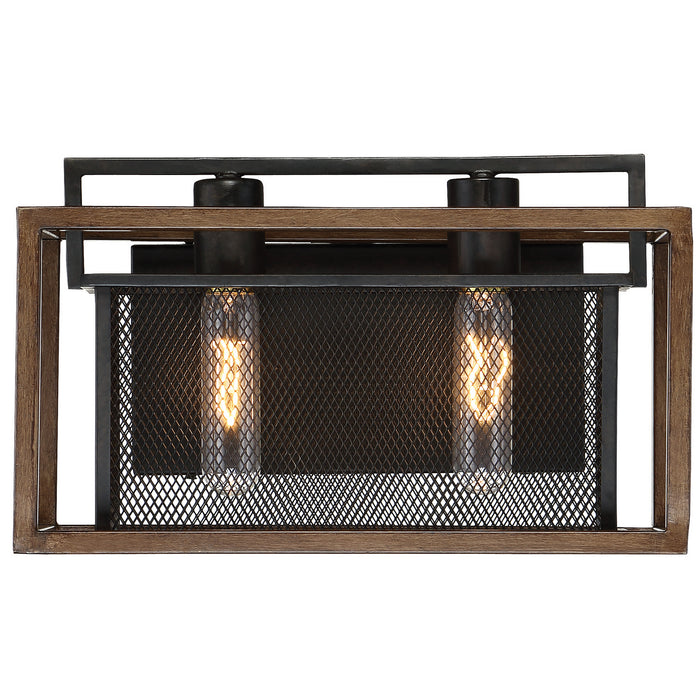 Varaluz 285B02DOBL Two Light Bath, Dark Oak/Black