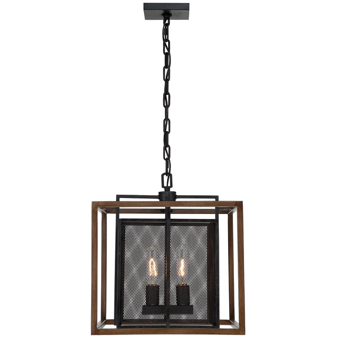 Varaluz 285P02DOBL Two Light Pendant, Dark Oak/Black