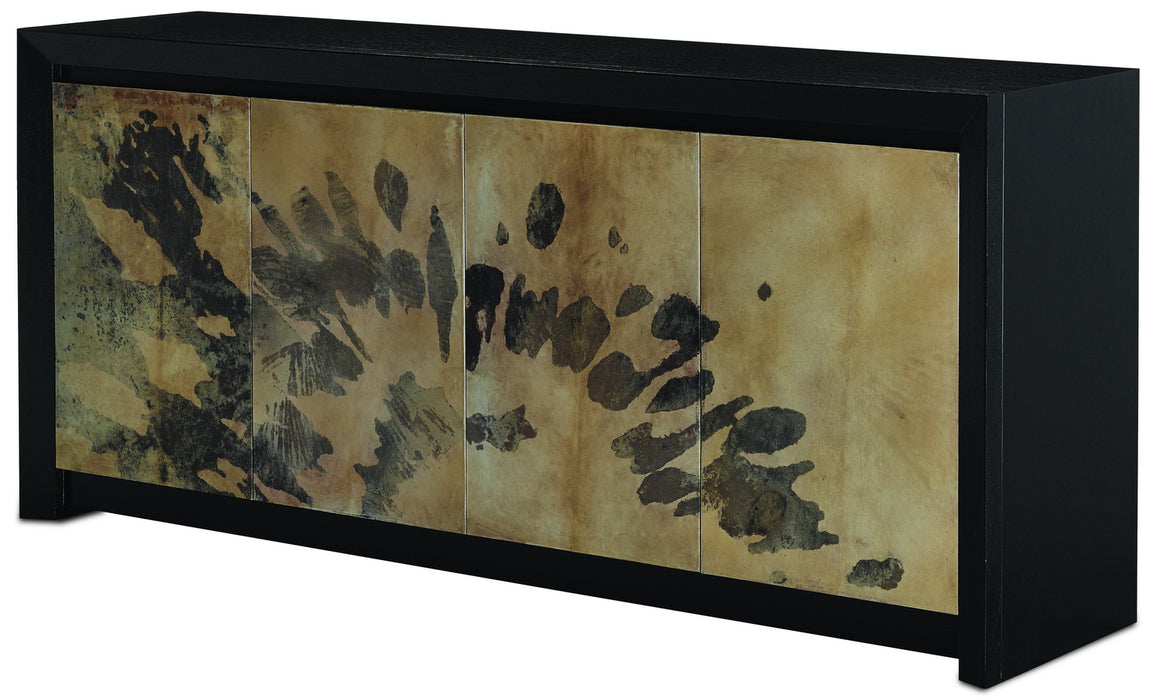 Currey and Company 3000-0032 Credenza, Stained Vellum/Caviar Black