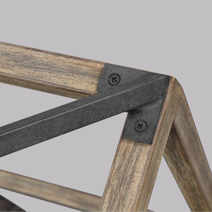 Visual Comfort Studio F3192/6WOW/AF Six Light Chandelier, Weathered Oak Wood / Antique Forged Iron