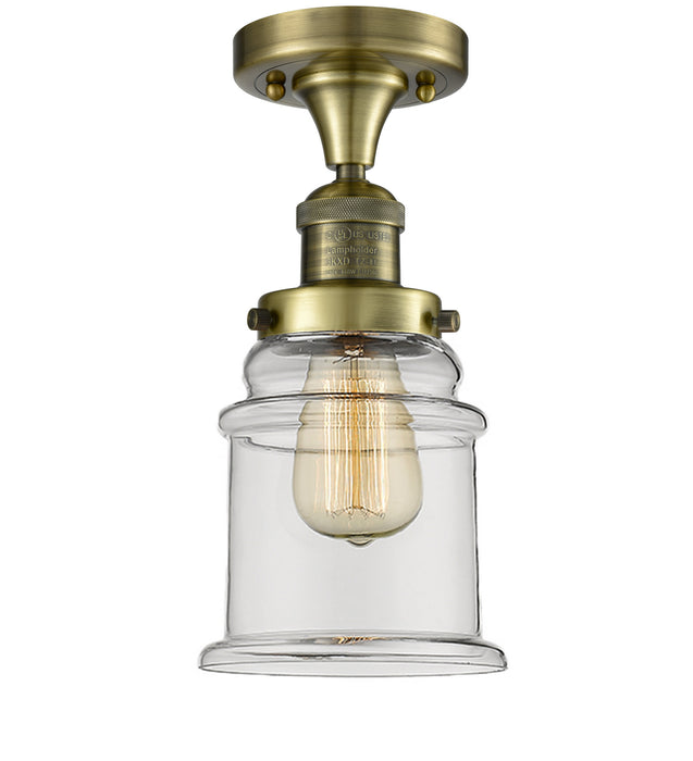 Innovations 517-1CH-AB-G182 One Light Semi-Flush Mount, Antique Brass