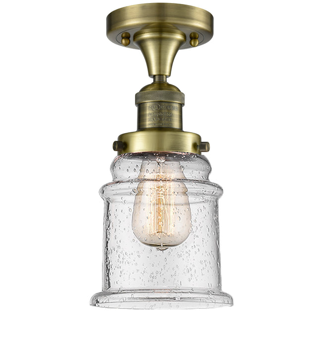 Innovations 517-1CH-AB-G184 One Light Semi-Flush Mount, Antique Brass