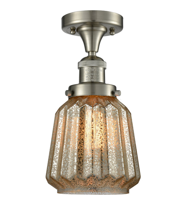 Innovations 517-1CH-SN-G146 One Light Semi-Flush Mount, Brushed Satin Nickel