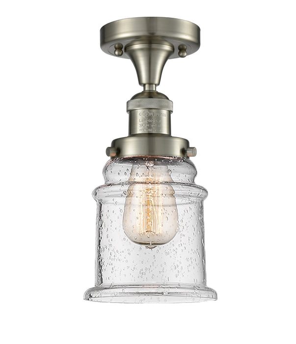 Innovations 517-1CH-SN-G184 One Light Semi-Flush Mount, Brushed Satin Nickel