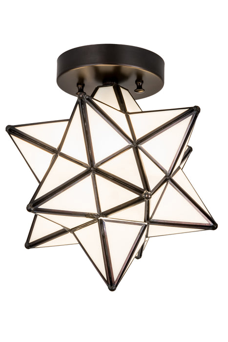 Meyda Tiffany 189645 One Light Flushmount, Craftsman Brown