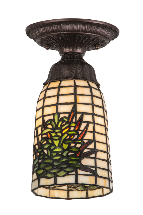 Meyda Tiffany 190970 One Light Flushmount, Mahogany Bronze