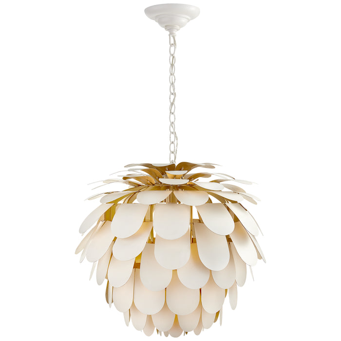 Visual Comfort Signature CHC 5157WHT/G One Light Chandelier, Plaster White