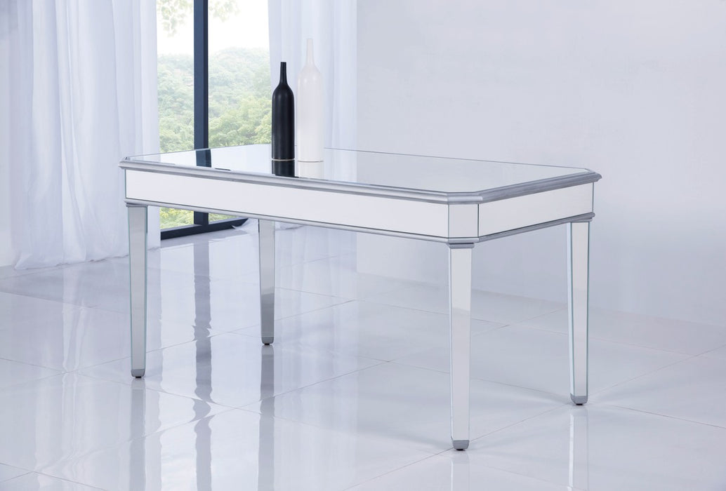 Elegant Lighting MF6-1009S Dining Table, Hand Rubbed Antique Silver