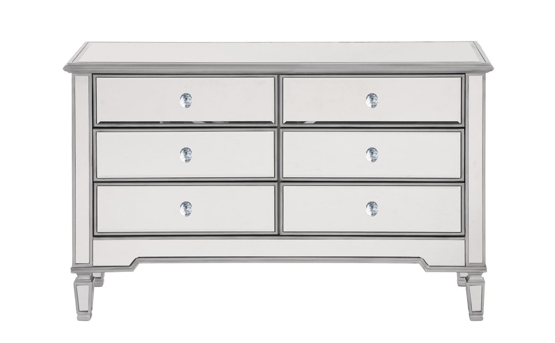 Elegant Lighting MF6-1017S Dresser, Hand Rubbed Antique Silver