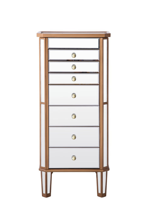 Elegant Lighting MF6-1103GC Jewelry Armoire, Hand Rubbed Antique Gold