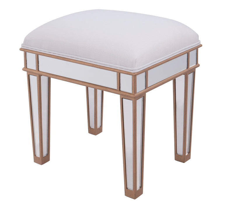 Elegant Lighting MF6-1107G Dressing Stool, Hand Rubbed Antique Gold