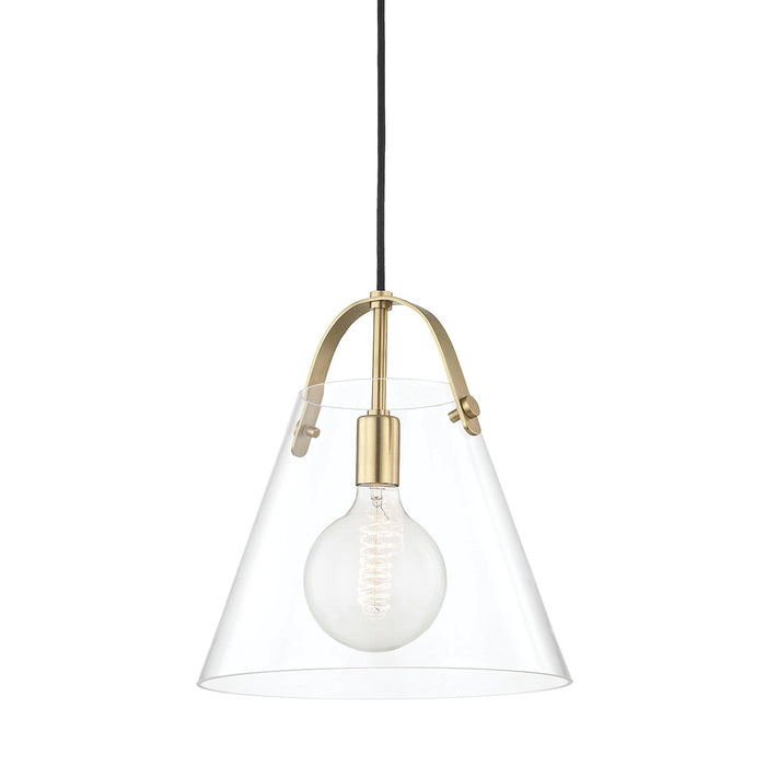 Mitzi H162701L-AGB One Light Pendant, Aged Brass