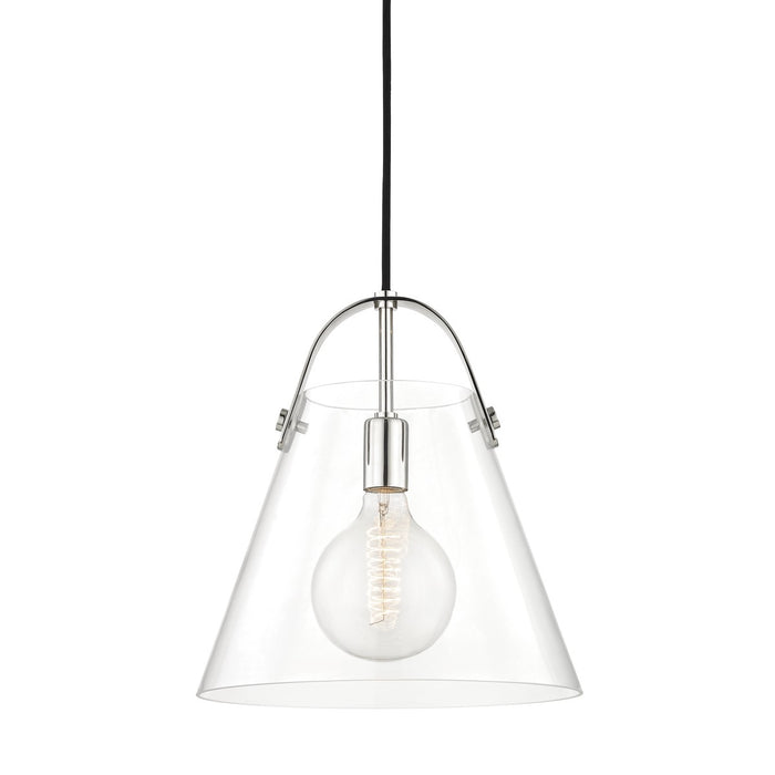 Mitzi H162701L-PN One Light Pendant, Polished Nickel