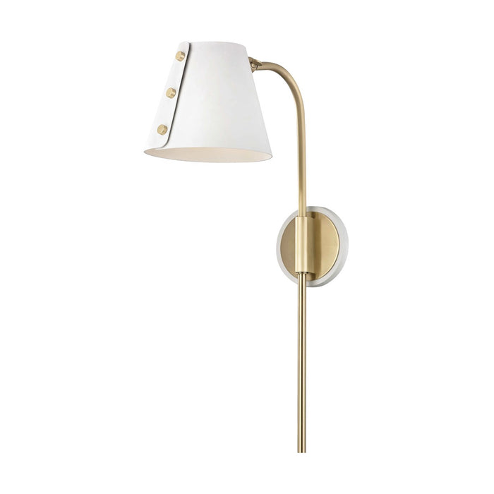 Mitzi HL174201-AGB/WH LED Wall Sconce, Aged Brass/Soft Off White