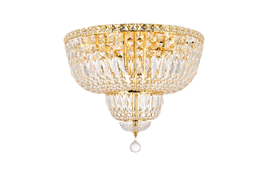 Elegant Lighting V2528F20G/RC Ten Light Flush Mount, Gold