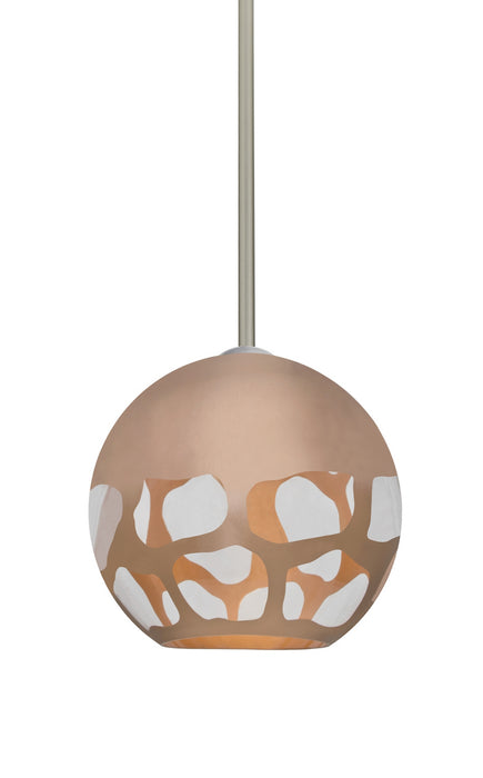 Besa 1TT-ROCKYCP-LED-SN One Light Pendant, Satin Nickel