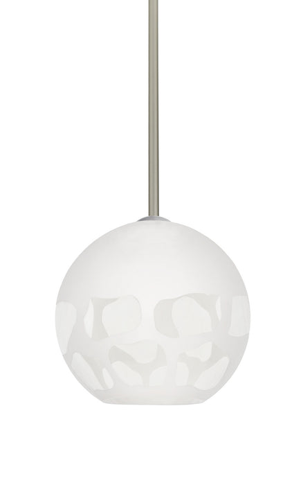 Besa 1TT-ROCKYWH-LED-SN One Light Pendant, Satin Nickel