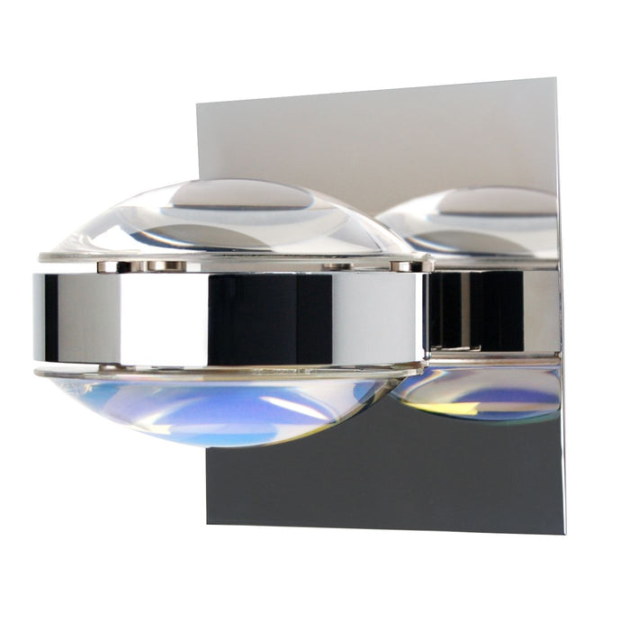 Besa OPTOS1W-CLWD-CR One Light Wall Sconce, Chrome
