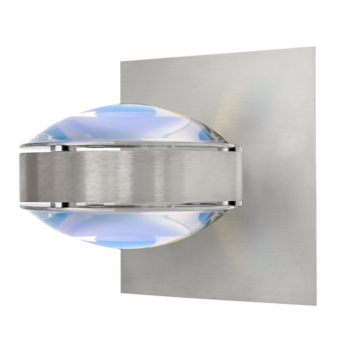 Besa OPTOS1W-WDWD-BA One Light Wall Sconce, Brushed Aluminum