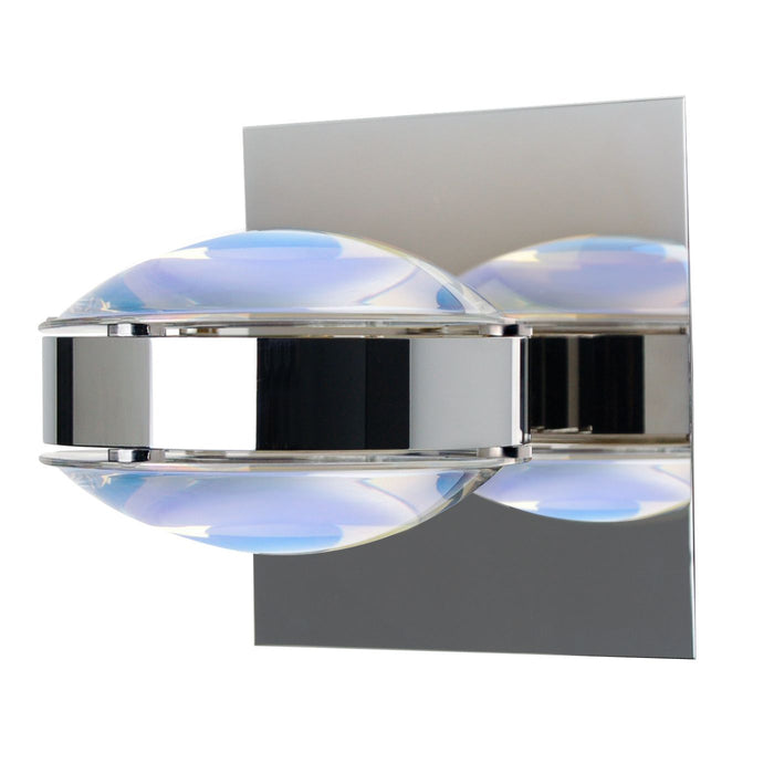 Besa OPTOS1W-WDWD-CR One Light Wall Sconce, Chrome