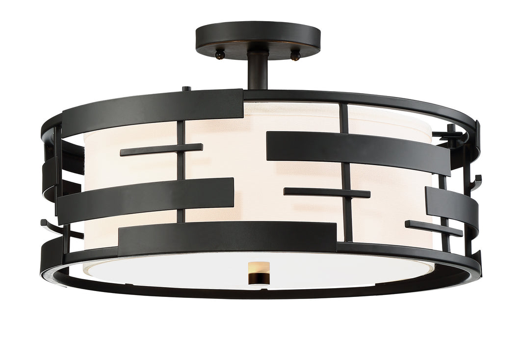 Nuvo Lighting 60-6436 Three Light Semi Flush Mount, Midnight Bronze