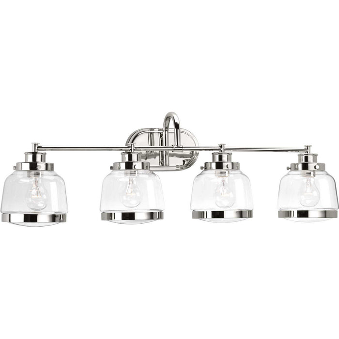 Progress Lighting P300083-104 Four Light Bath, Polished Nickel